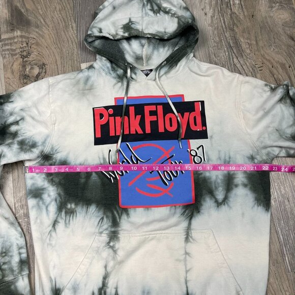 Pink Floyd Officially Licensed Hoodie Medium Gray Tie Dye 87 World Tour - Picture 6 of 7
